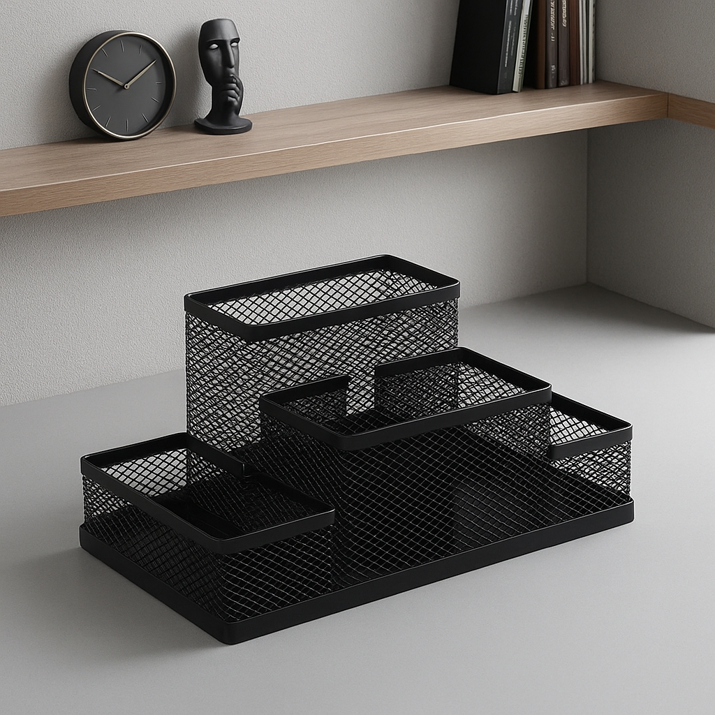 Organisateur de bureau chic noir