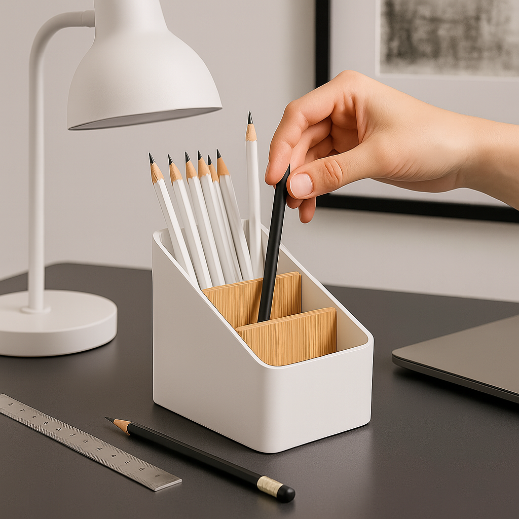 Organiseur de bureau blanc