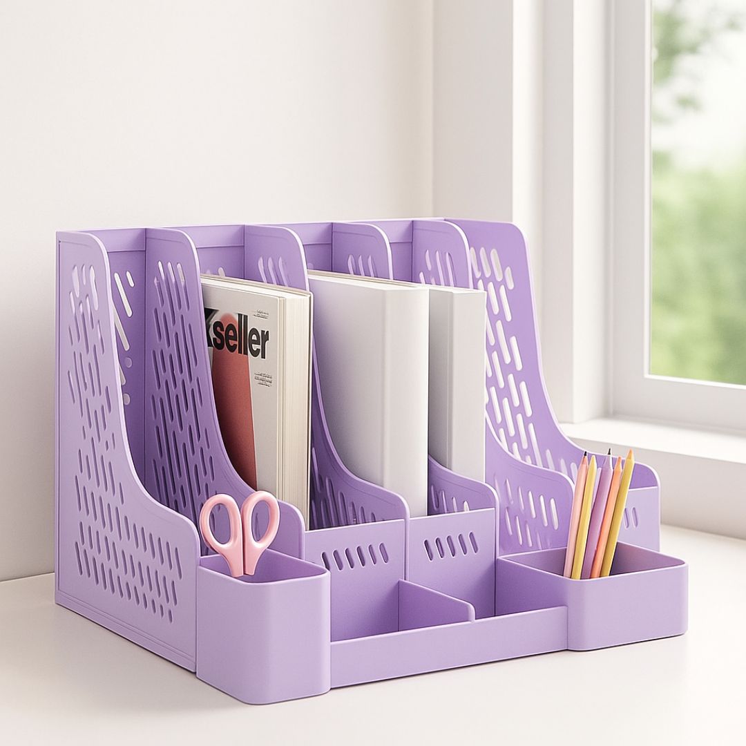 Organiseur de bureau couleur lavande