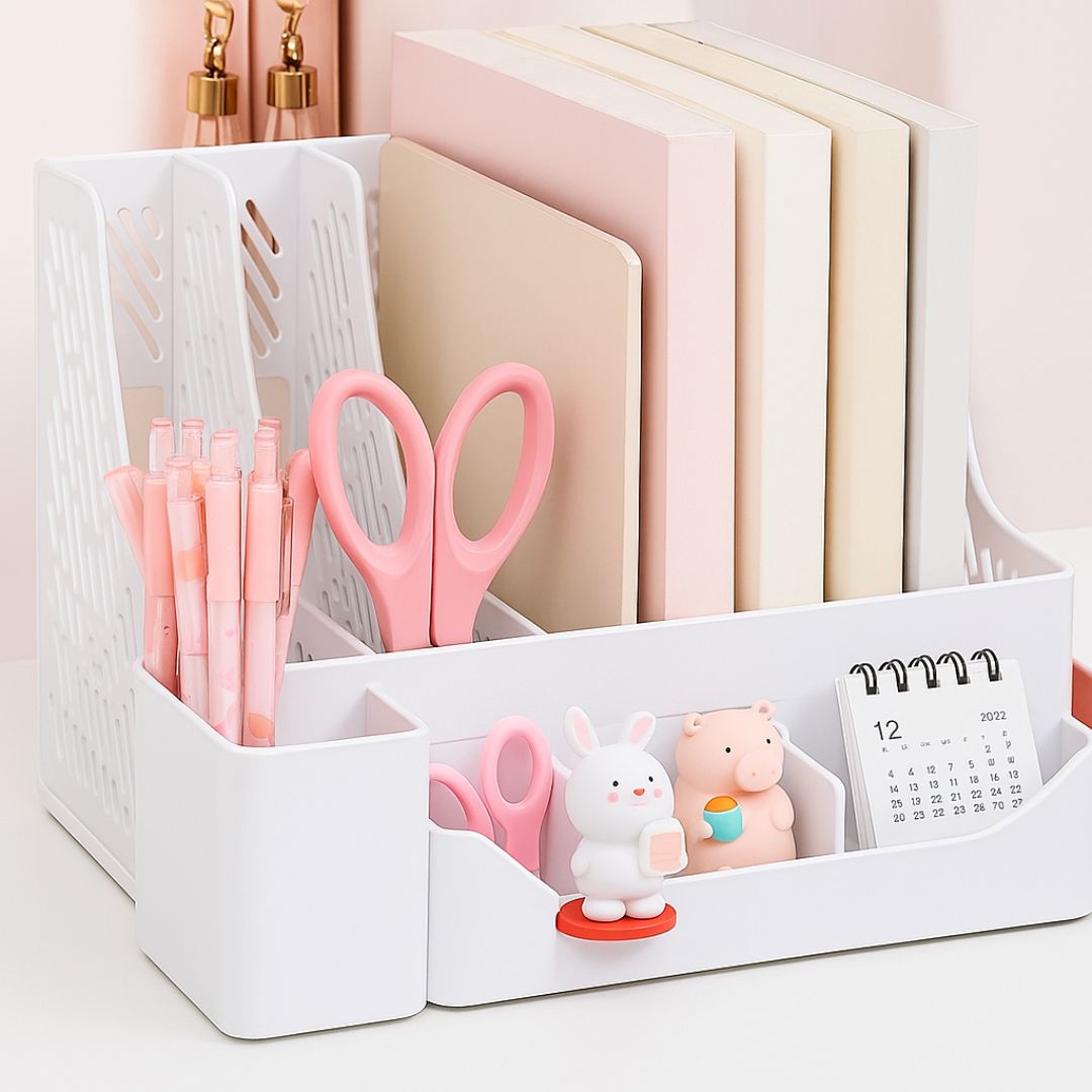 Organiseur de bureau couleur blanche