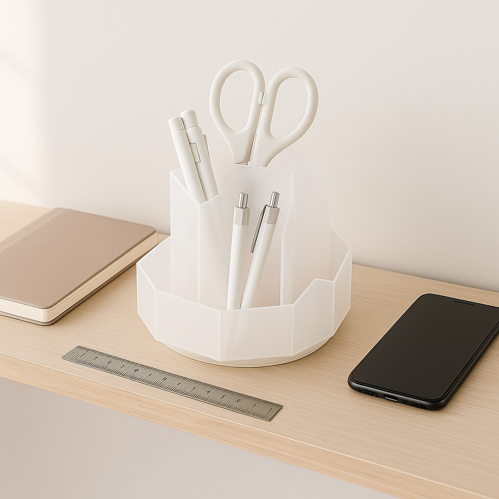 Organiseur pour bureau transparent