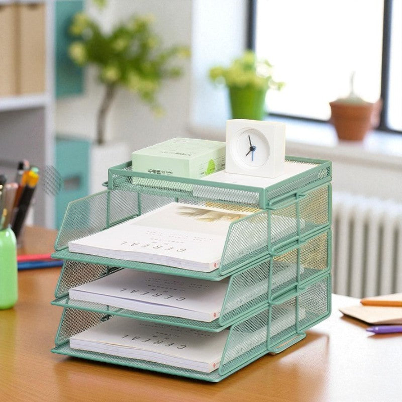 bannette bureau vert trois niveaux
