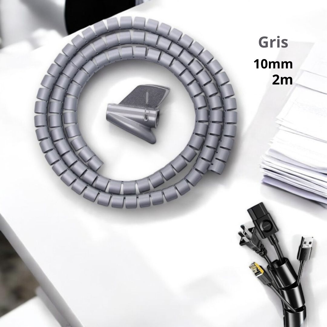 cache cable 10mm gris 2m