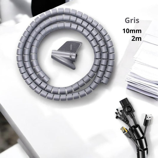 cache cable 10mm gris 2m