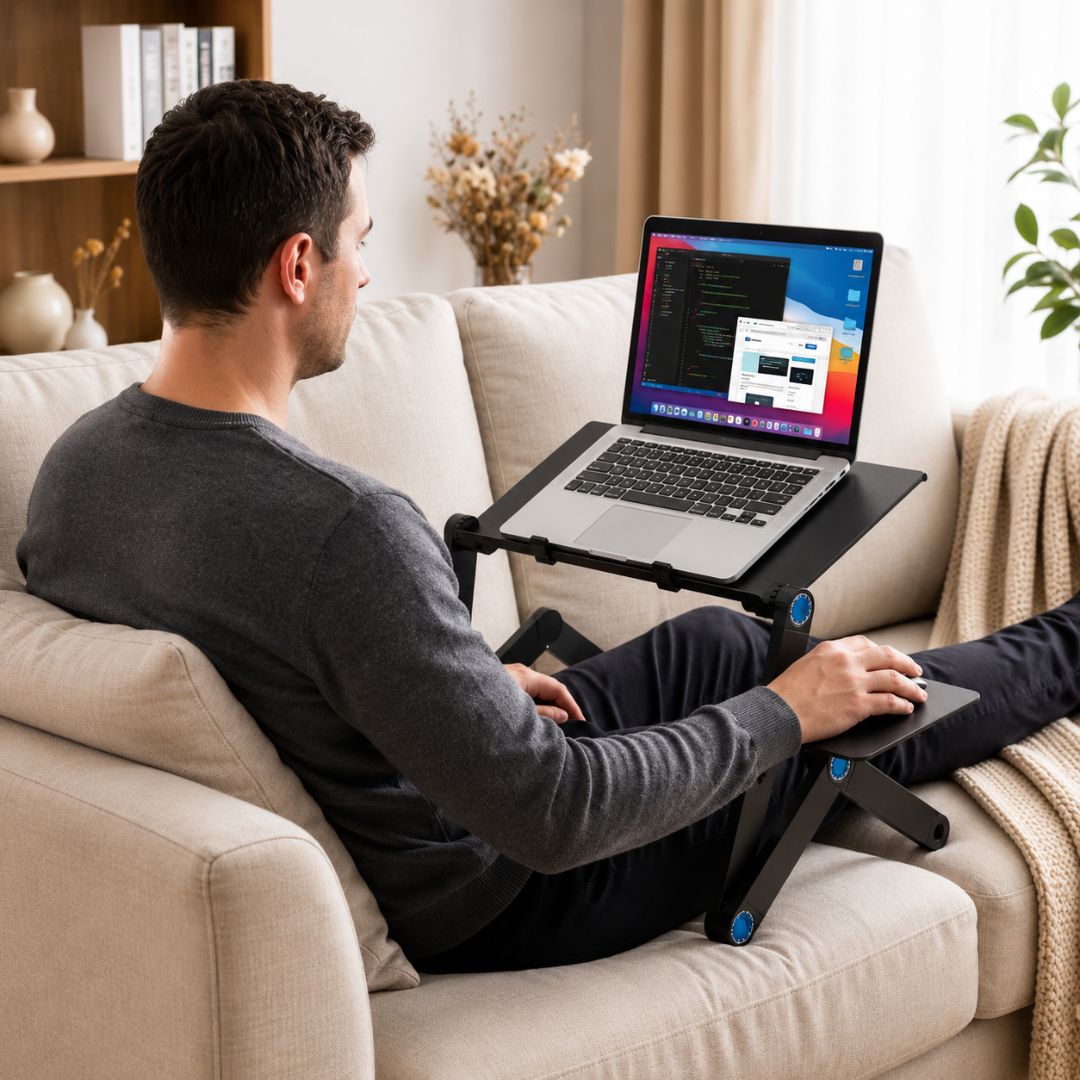 Support ordinateur pliable pour télétravail à la maison ou au bureau