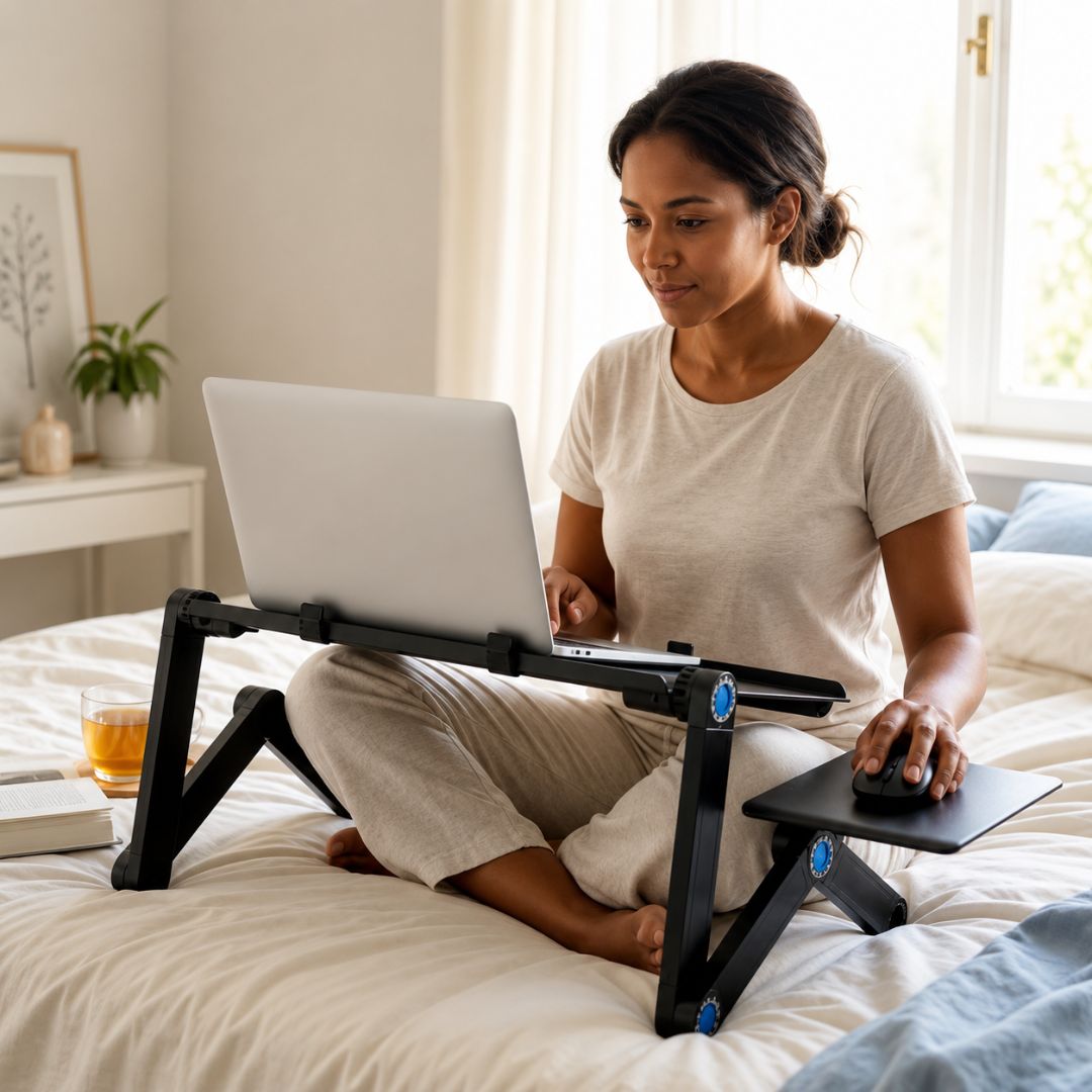 Support ordinateur portable avec système de ventilation intégré